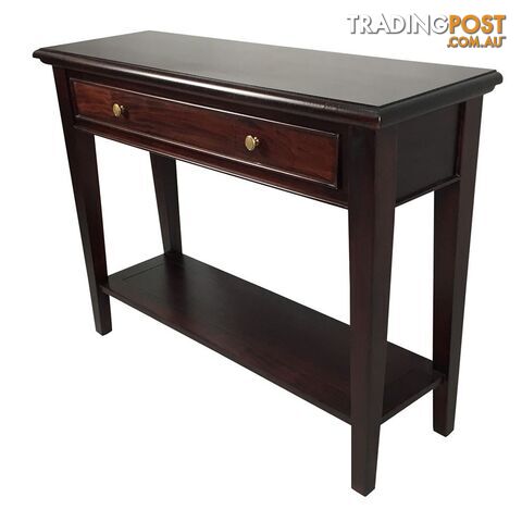 Solid Mahogany Wood Straight Leg Hall Table With 1 Drawer