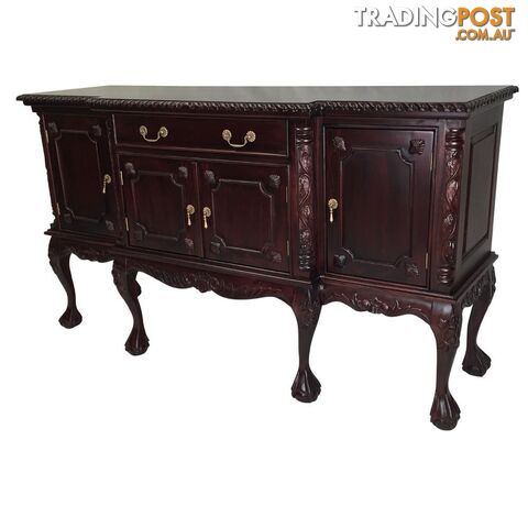 Solid Mahogany Wood 4 Door Buffet