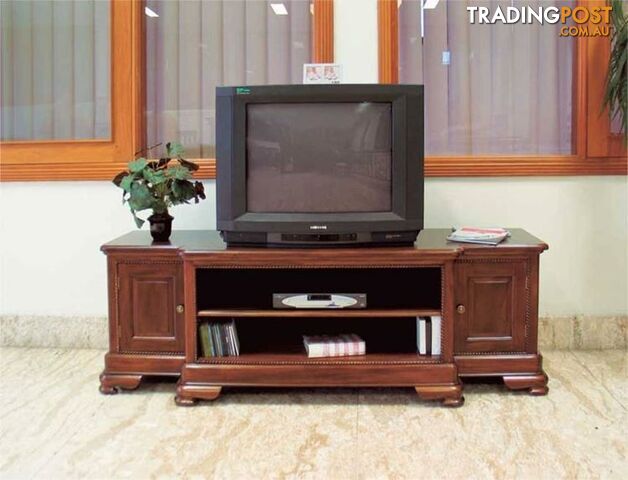 Mahogany TV Cabinet With 2 Door & 2 Shelves