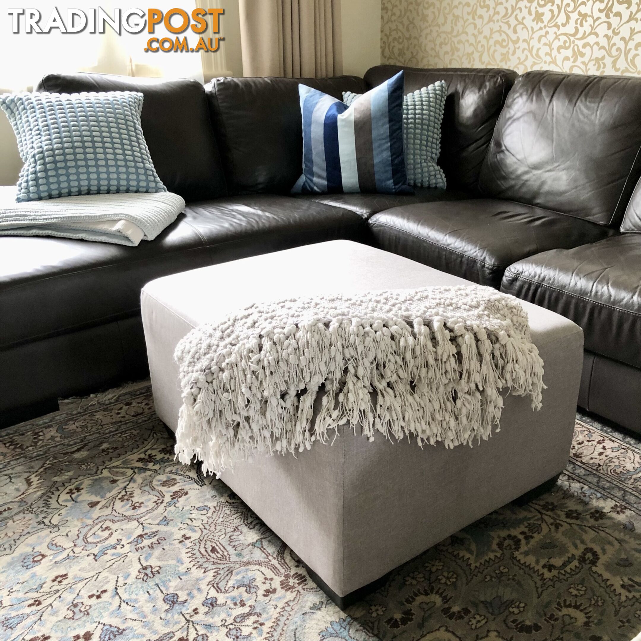 🧘‍♀️Large Upholstered Fabric Ottoman Seat or Coffee Table