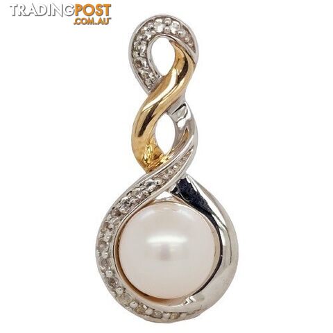 9ct & silver pearl pendant