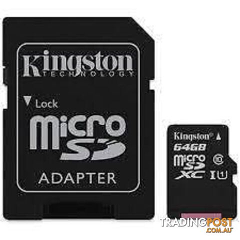 Kingston 64G Micro SD Class 10 with Adaptor - photo 2 of 2