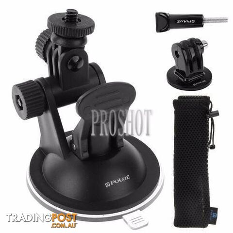 Car Suction Cup Mount with Screw & Tripod Mount Adapter