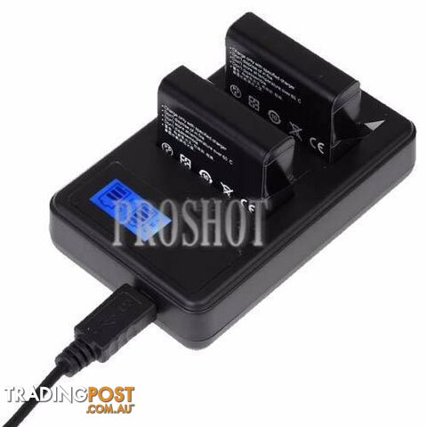 LCD Screen Dual Batteries Charger for GoPro HERO4, Displays Charg