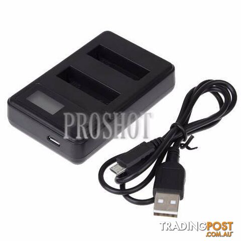 LCD Screen Dual Batteries Charger for GoPro HERO4, Displays Charg - photo 2 of 6