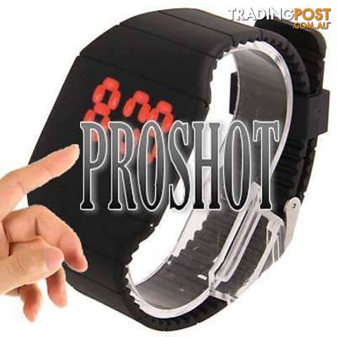 Fashion Digital LED Quartz Wrist Watch with Touch Screen (Black)
