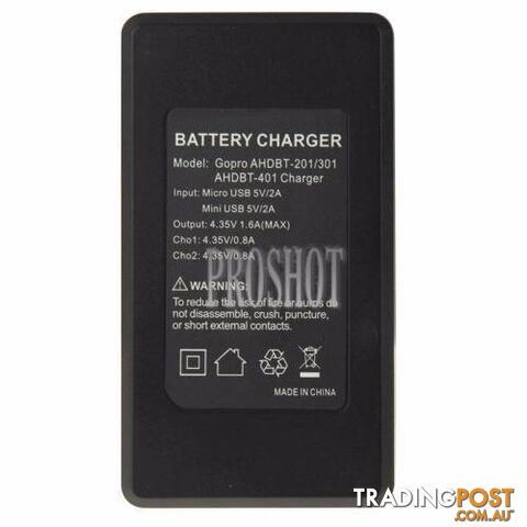 Dual Battery Charger for GoPro Hero4 / 3+ / 3 - photo 4 of 8