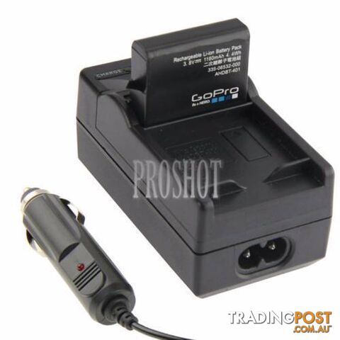 HERO4 Digital Camera Battery Car Charger for Gopro HERO 4 AHDBT-4