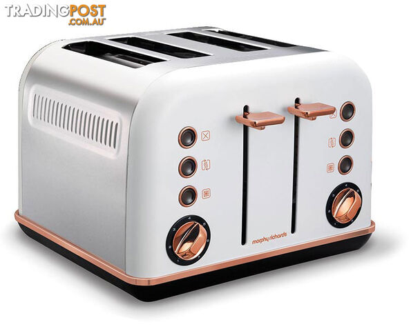 Morphy Richards White/Rose Gold Accents 4 Slice Toaster - 242108 - Morphy Richards - M-242108