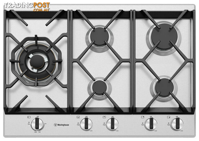 Westinghouse 75cm 5 Burner Gas Cooktop - WHG758SC - Westinghouse - W-WHG758SC