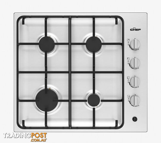 Chef 60cm 4 Burner Gas Cooktop - CHG642SC - Chef - C-CHG642SC