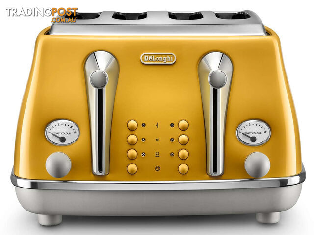 DeLonghi Icona Capitals 4 Slice Toaster - New York Yellow - CTOC4003Y - DeLonghi - D-CTOC4003Y