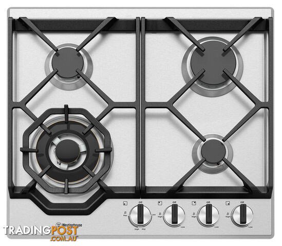 Westinghouse 60cm Gas Cooktop - WHG648SC - Westinghouse - W-WHG648SC