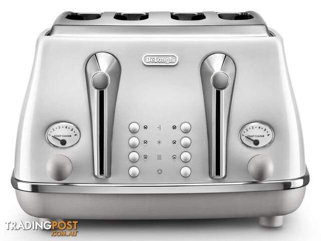 DeLonghi Icona Capitals 4 Slice Toaster - Sydney White - CTOC4003W - DeLonghi - D-CTOC4003W