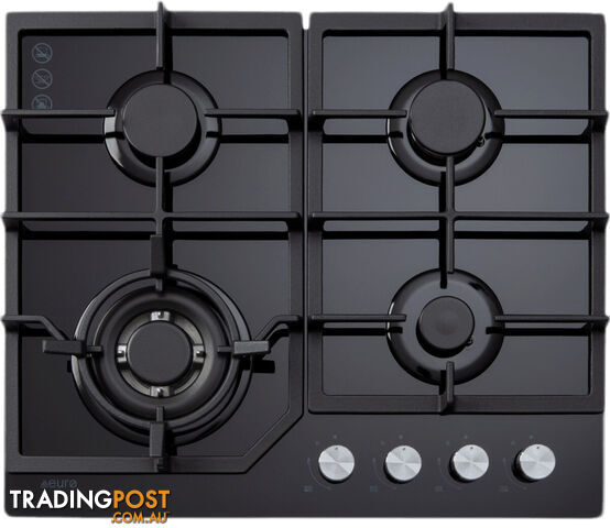 Euro Appliances 60cm Gas on Glass Cooktop - ECT600GBK - Euro Appliances - E-ECT600GBK