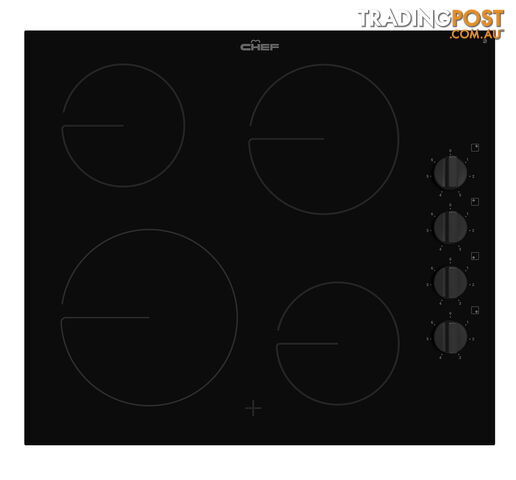 Chef 60cm 4 Zone Ceramic Cooktop - CHC642BB - Chef - C-CHC642BB