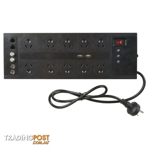 Tech Brands 10 Way Home Theatre Surge Protected Powerboard - T-MS4033 - Tech Brands - T-MS4033