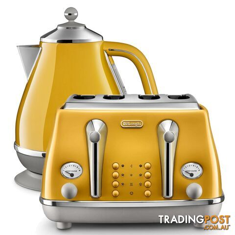 Delonghi Icona Capitals Kettle & Toaster Rome Yellow Pack - DeLonghi - D-KBOC2001Y & CTOC4003Y