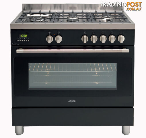 Euro Appliances 90cm Dual Fuel Freestanding Cooker - Black - EFS900DBL - Euro Appliances - E-EFS900DBL