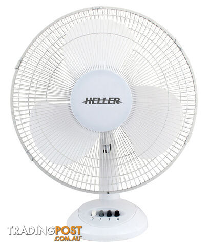 Heller 40cm White Desk Fan - HHDF40S - Heller - H-HHDF40S
