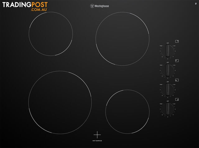 Westinghouse 70cm 4 Zone Ceramic Cooktop - WHC742BC - Westinghouse - W-WHC742BC