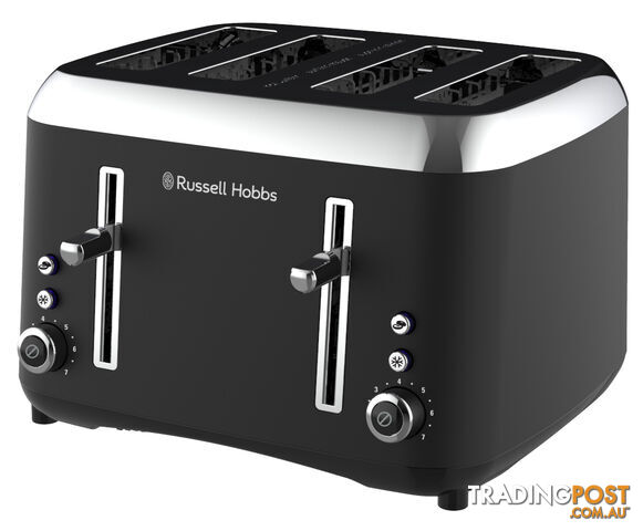 Russell Hobbs Addison 4 Slice Toaster - Matte Black - RHT514BLK - Russell Hobbs - R-RHT514BLK