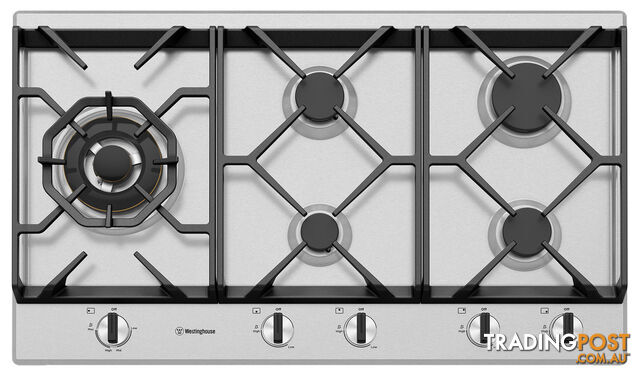 Westinghouse 90cm 5 Burner Gas Cooktop - WHG958SC - Westinghouse - W-WHG958SC