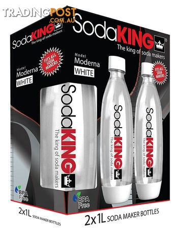 SodaKING Moderna Bottles Twin Pack - White - 612224 - SodaKING - S-612224