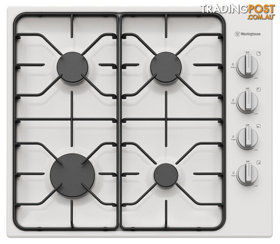 Westinghouse 60cm 4 Burner Gas Cooktop - WHG640WC - Westinghouse - W-WHG640WC