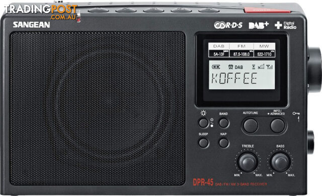 Sangean AM/FM/DAB+ RDS Digital Radio - DPR45 - Sangean - S-DPR45