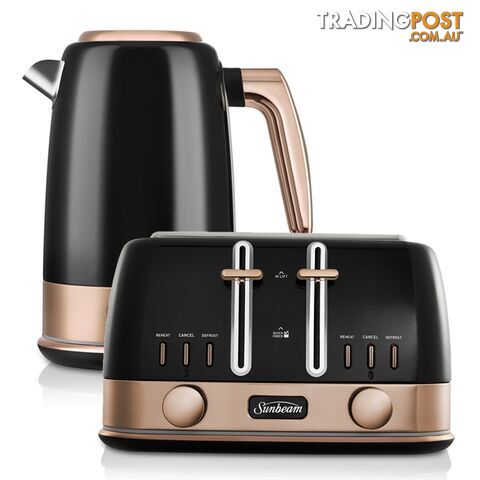 Sunbeam New York Collection Kettle + Toaster Pack - Black Bronze - Sunbeam - S-KE4430KB + TA4440KB