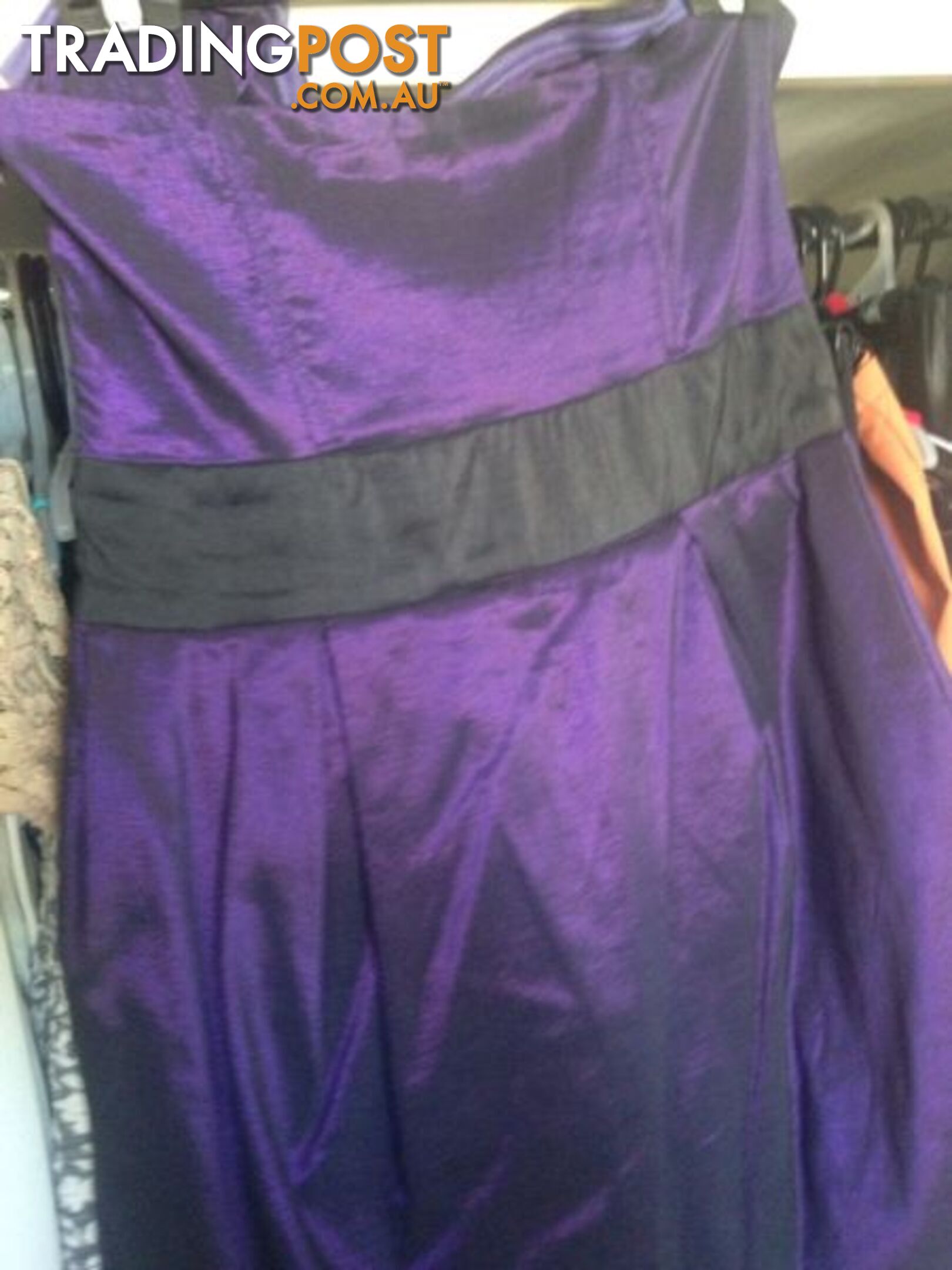 Strapless sweetheart purple cocktail dress
