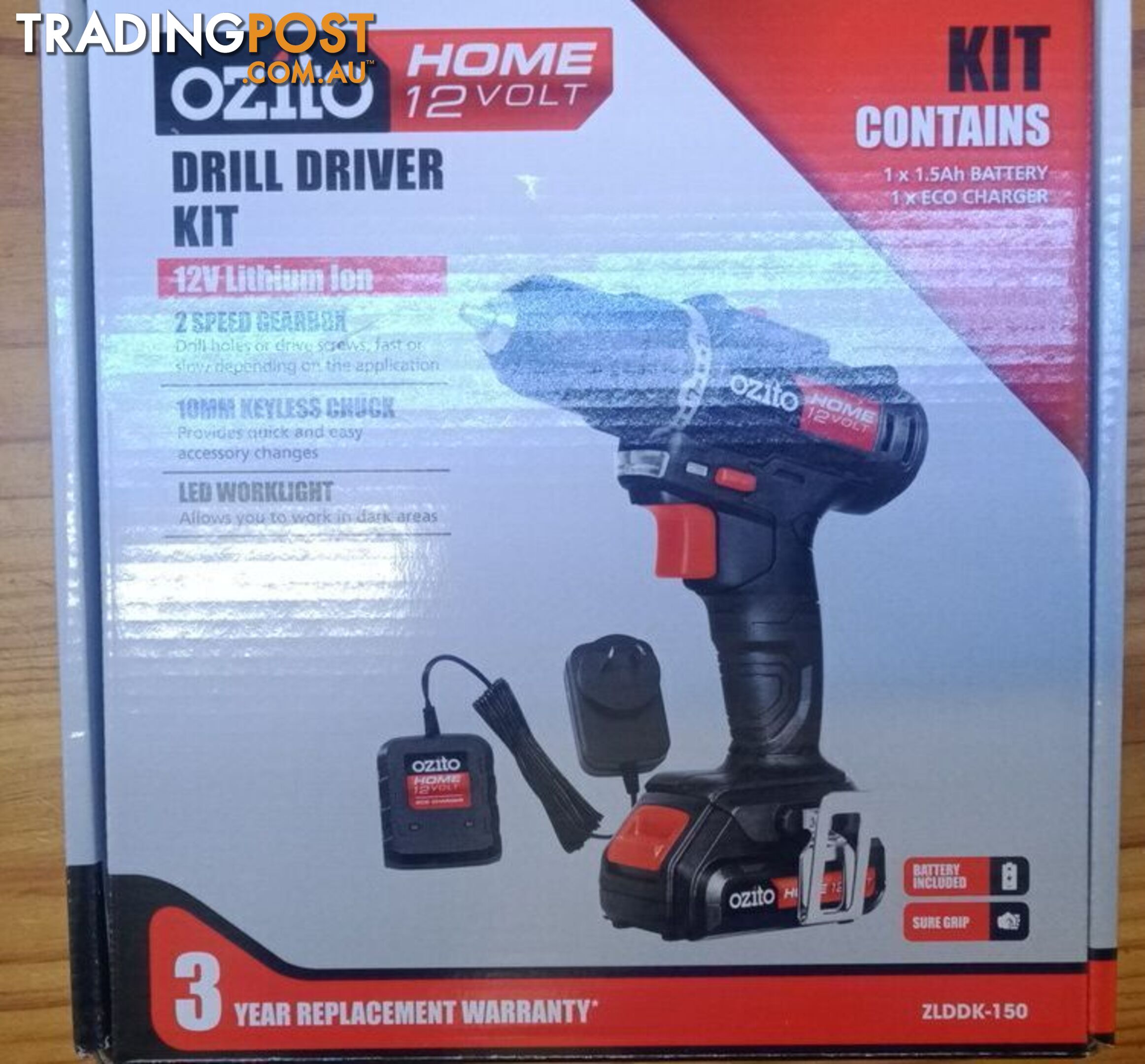 12 volt ozito drill driver kit