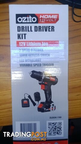 12 volt ozito drill driver kit