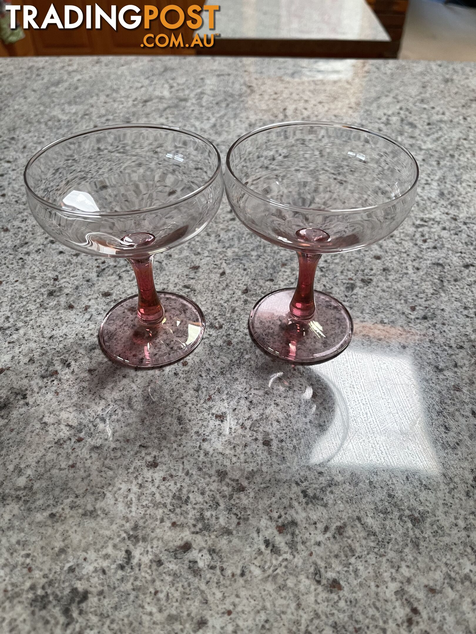 Vintage Pink Stem Glasses