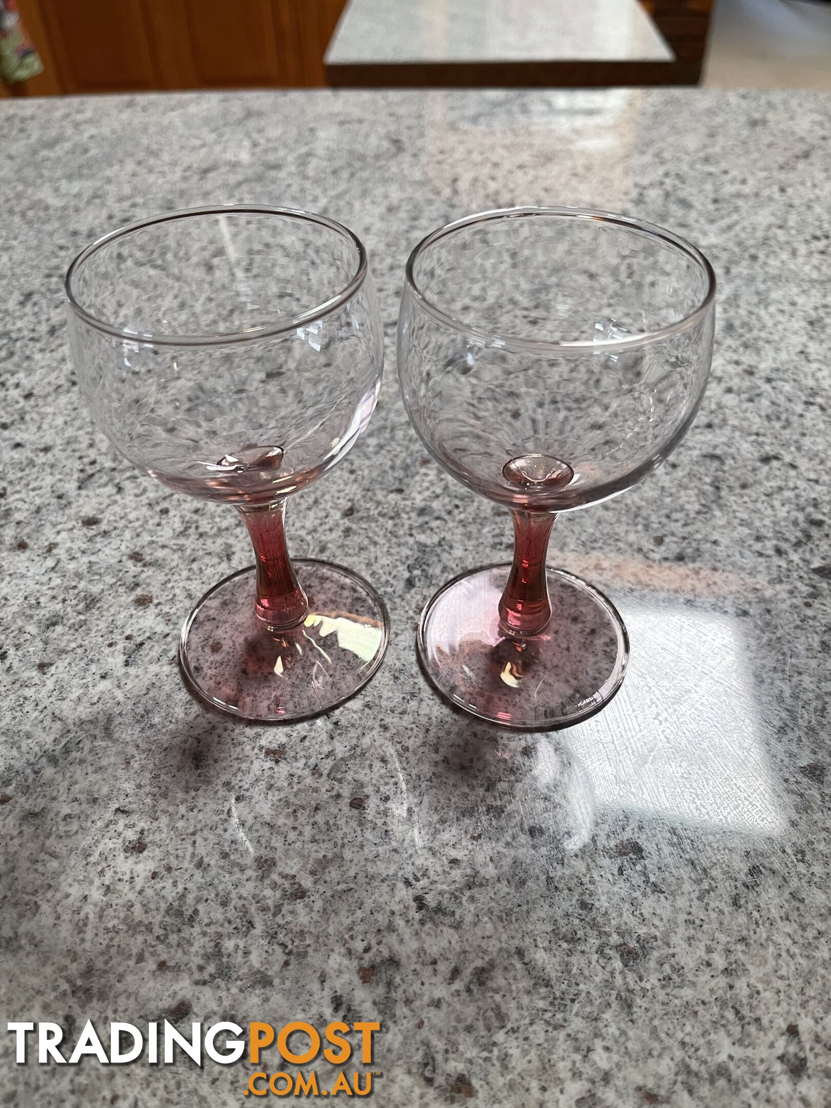 Vintage Pink Stem Glasses