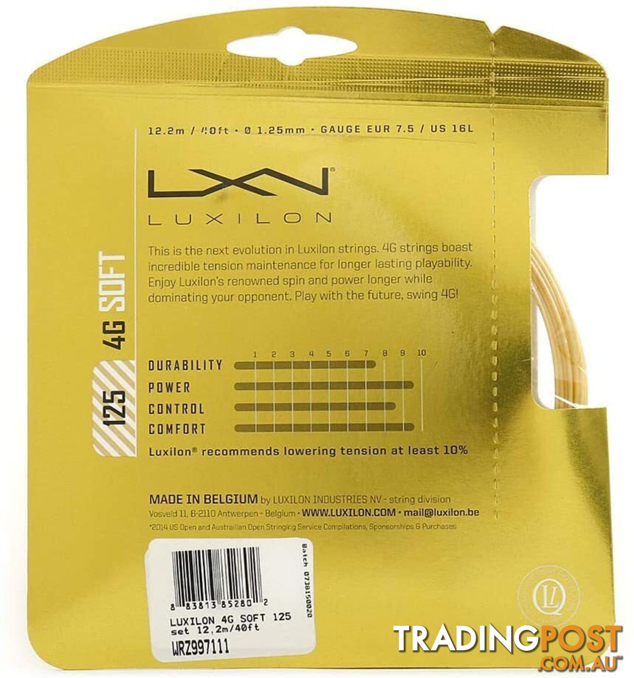 Luxilon 4G Soft 16L 1.25 mm tennis string reel/or sets