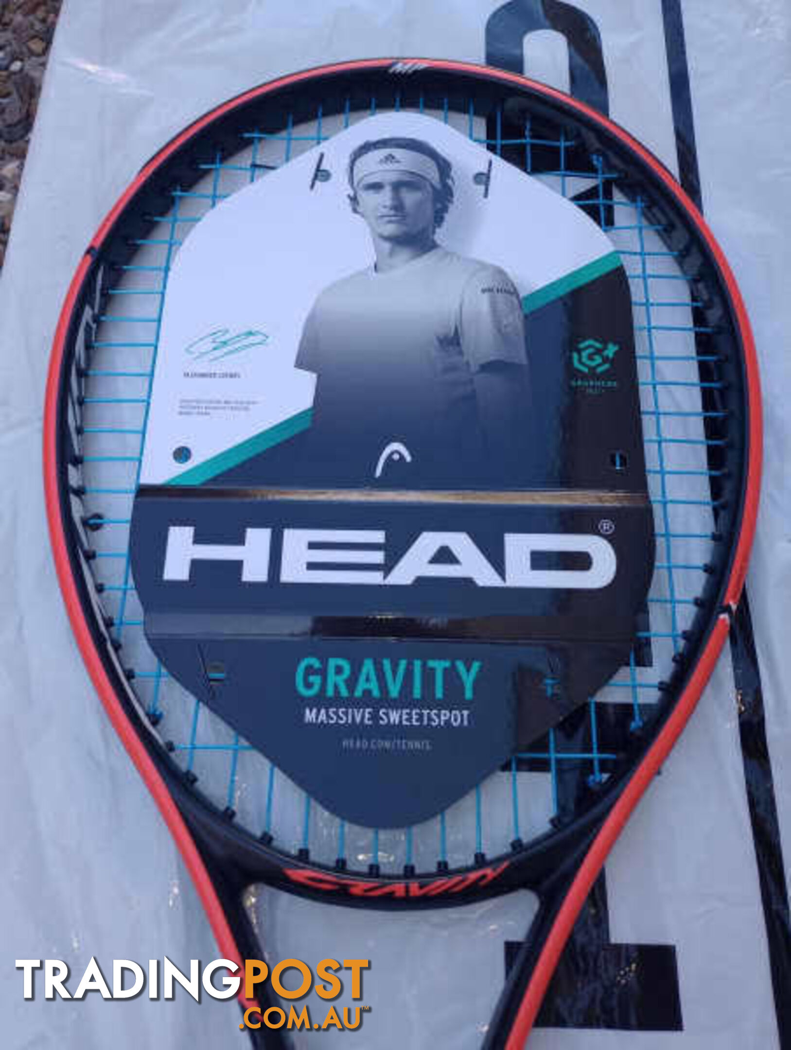 Head Gravity MP tennis racquet/Head Lynx Edge Blue string grip 4 3/8