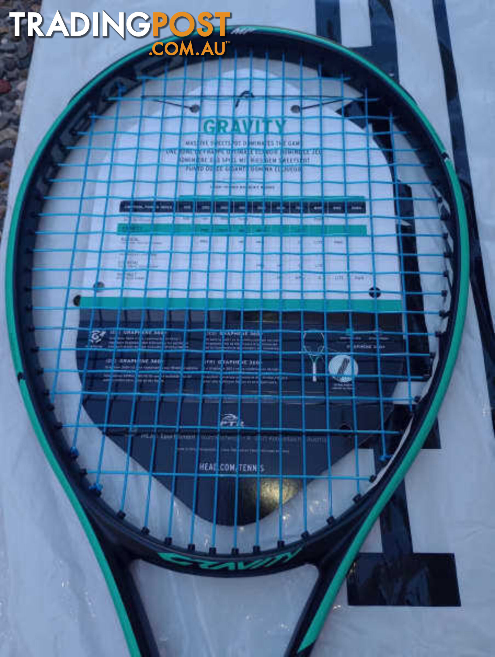 Head Gravity MP tennis racquet/Head Lynx Edge Blue string grip 4 3/8