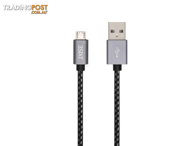 3SIXT USB-A to Micro USB Cable -Â 30cm - BLACK