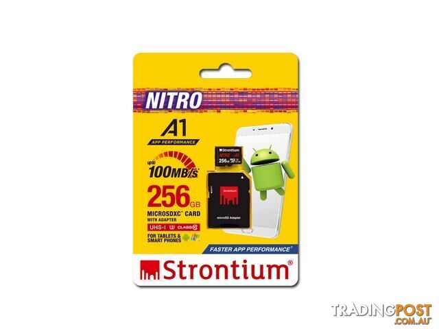 Strontium Nitro A1 256GB micro SD with Adapter  100MB/s U3