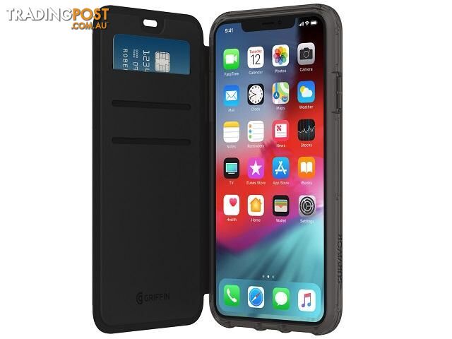 Griffin Survivor Clear Wallet for iPhone  Xs Max - Blackk/Clear