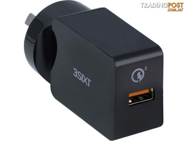 3SIXT USB AC Charger Quick Charge 3.0 - Black