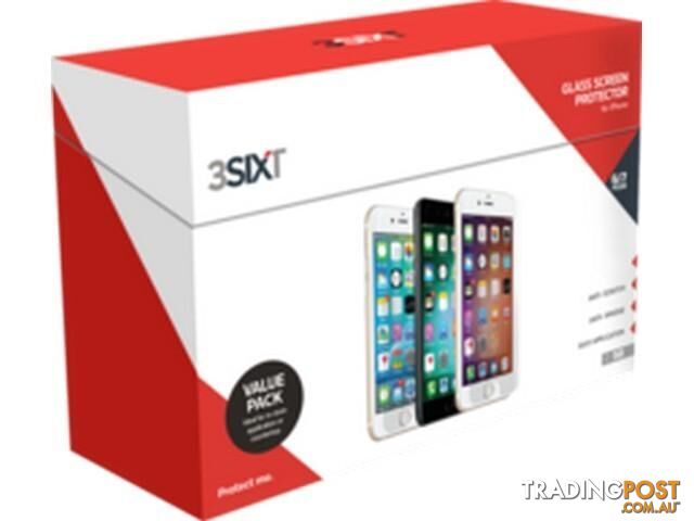 3SIXT Screen Protector iPhone 6S/6/7/8 Glass - Bulk 50 Pack