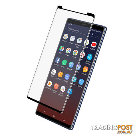 EFM Curved Edge Glass Screen Armour For Galaxy Note 9 - Clear / Black