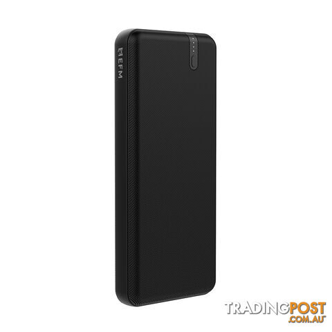 EFM 20000mAh Portable Power Bank With Type C PD18W and QC3.0 Dual USB-A Ports- Black