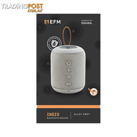 EFM Indio Wireless Bluetooth Speaker With Micro-USB Cable - Alloy Grey