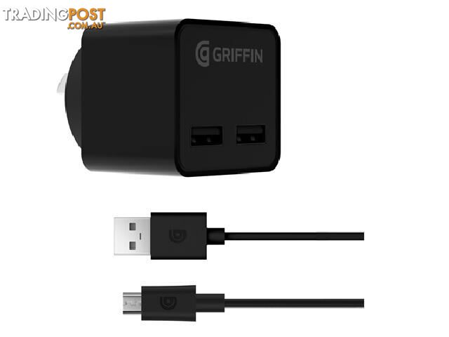 Griffin PowerBlock Dual Port with Micro USBÂ cable