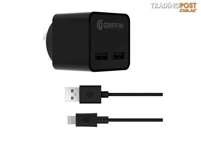 Griffin PowerBlock Dual Port with Lightning cable
