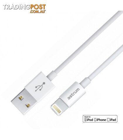 Astrum Apple 8 pin MFI cable 2M - White